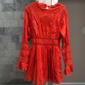 Free People beautiful cotton dress runs small